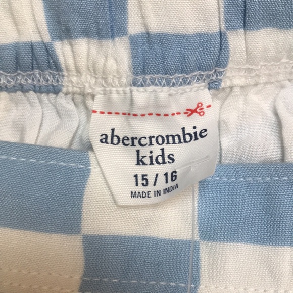 NWT Abercrombie Kids Big Girls’ Blue White Checkered Small Front Slit Mini Skirt - Picture 7 of 8